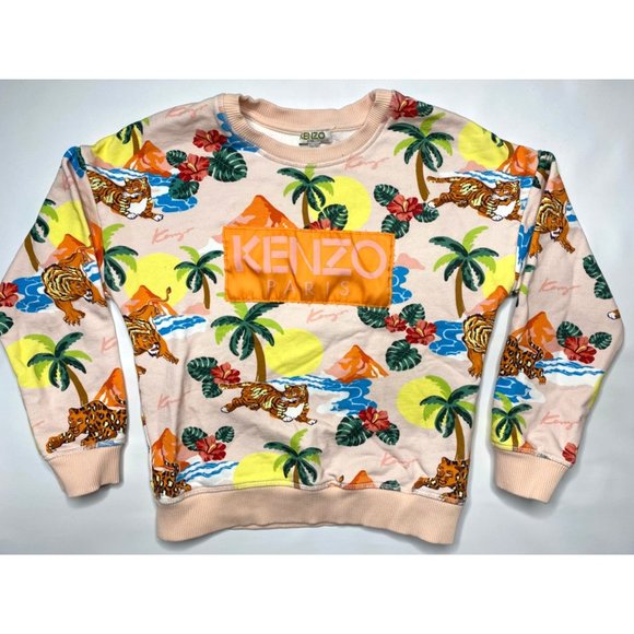Kenzo Other - Kenzo Kids Tiger All Over Print Sweatshirt Orange Pink size 10 Crewneck